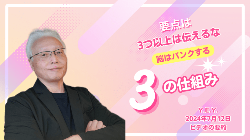 人間の情報処理の限界、3つのこと